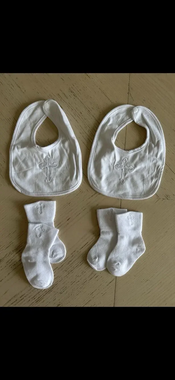 Jiuguva 4 Pcs Baptism Christening Gifts Set White